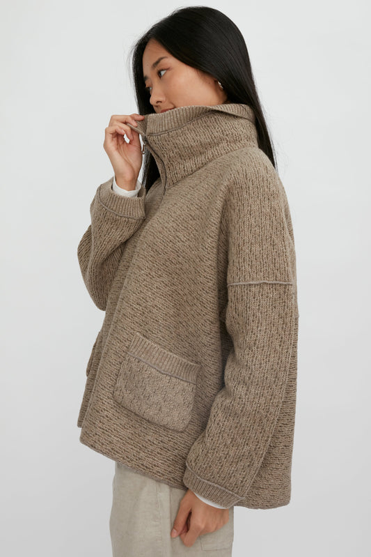 TRANSIT Oversized Coat Jacket in Hazelnut