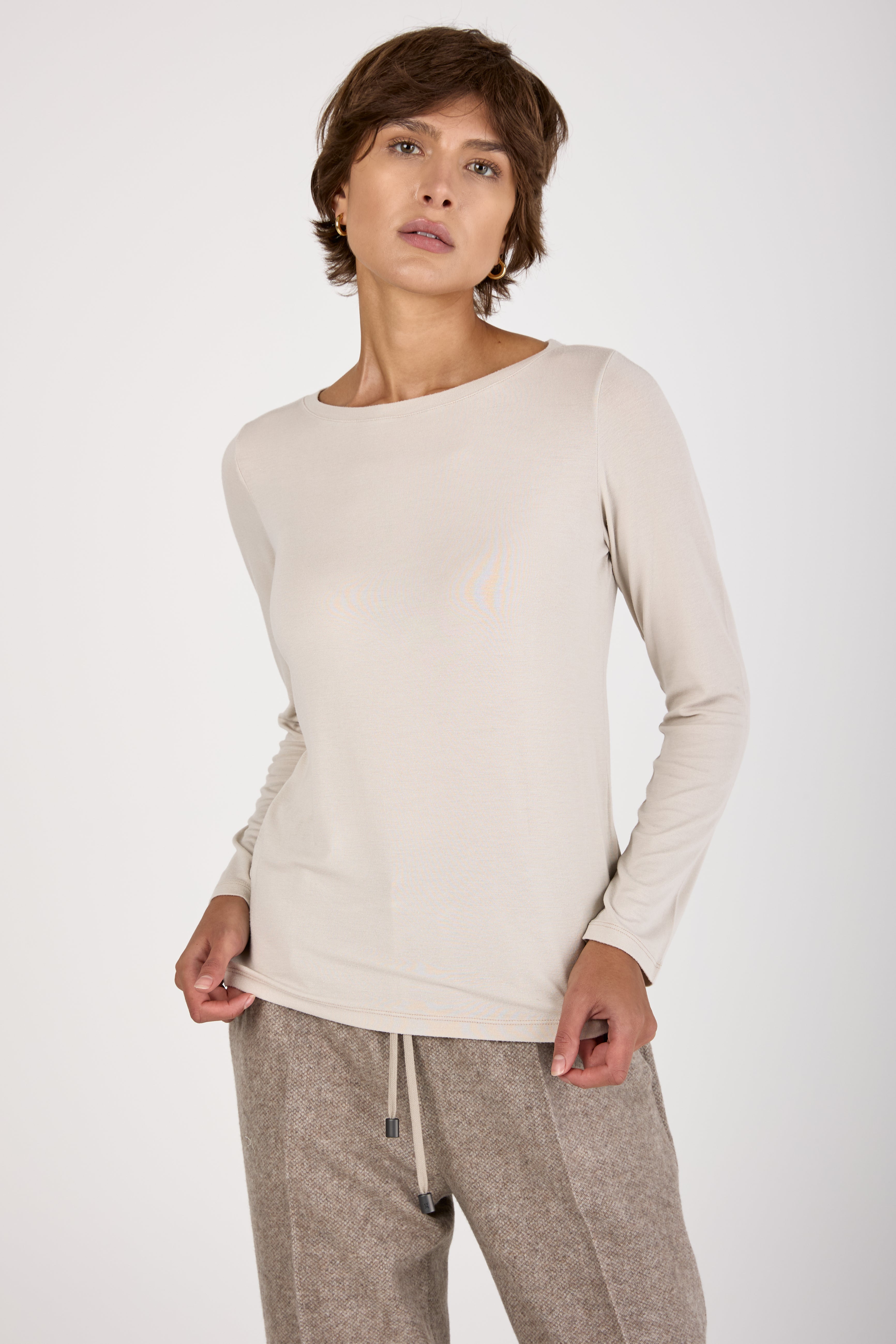 Slim Fit Long-sleeve Shirt in Sand