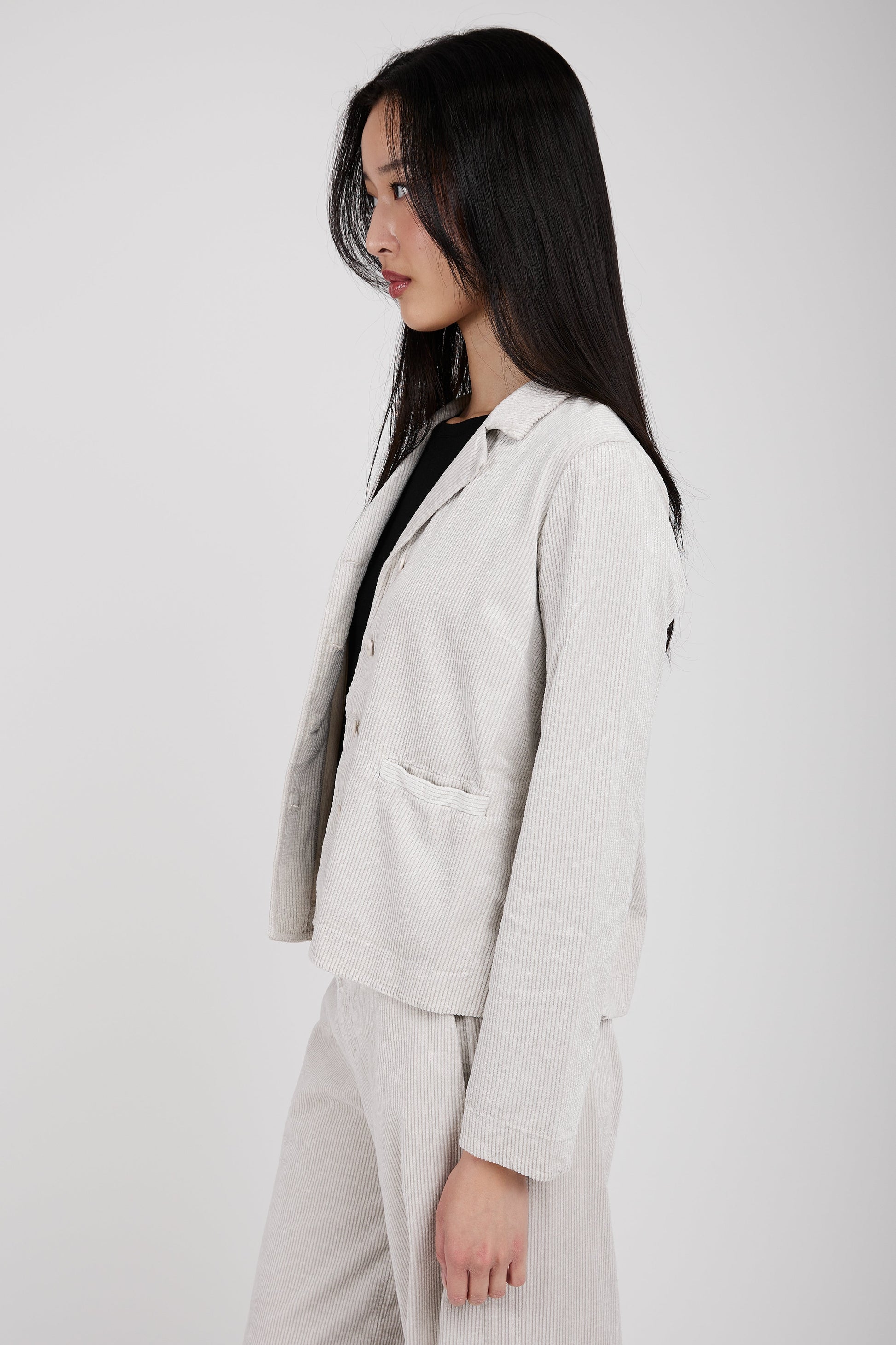 TRANSIT Stretch Corduroy Blazer Jacket in Ice