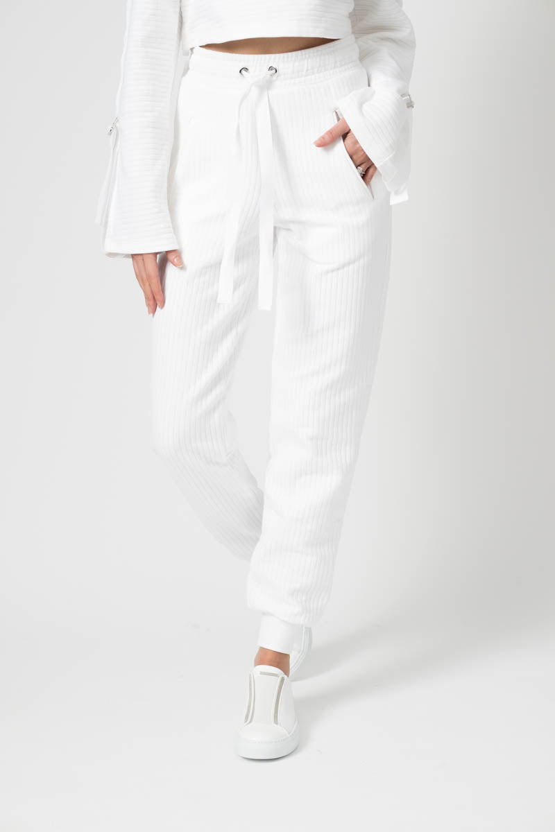 THE RANGE Ripple Jersey Jogger in White