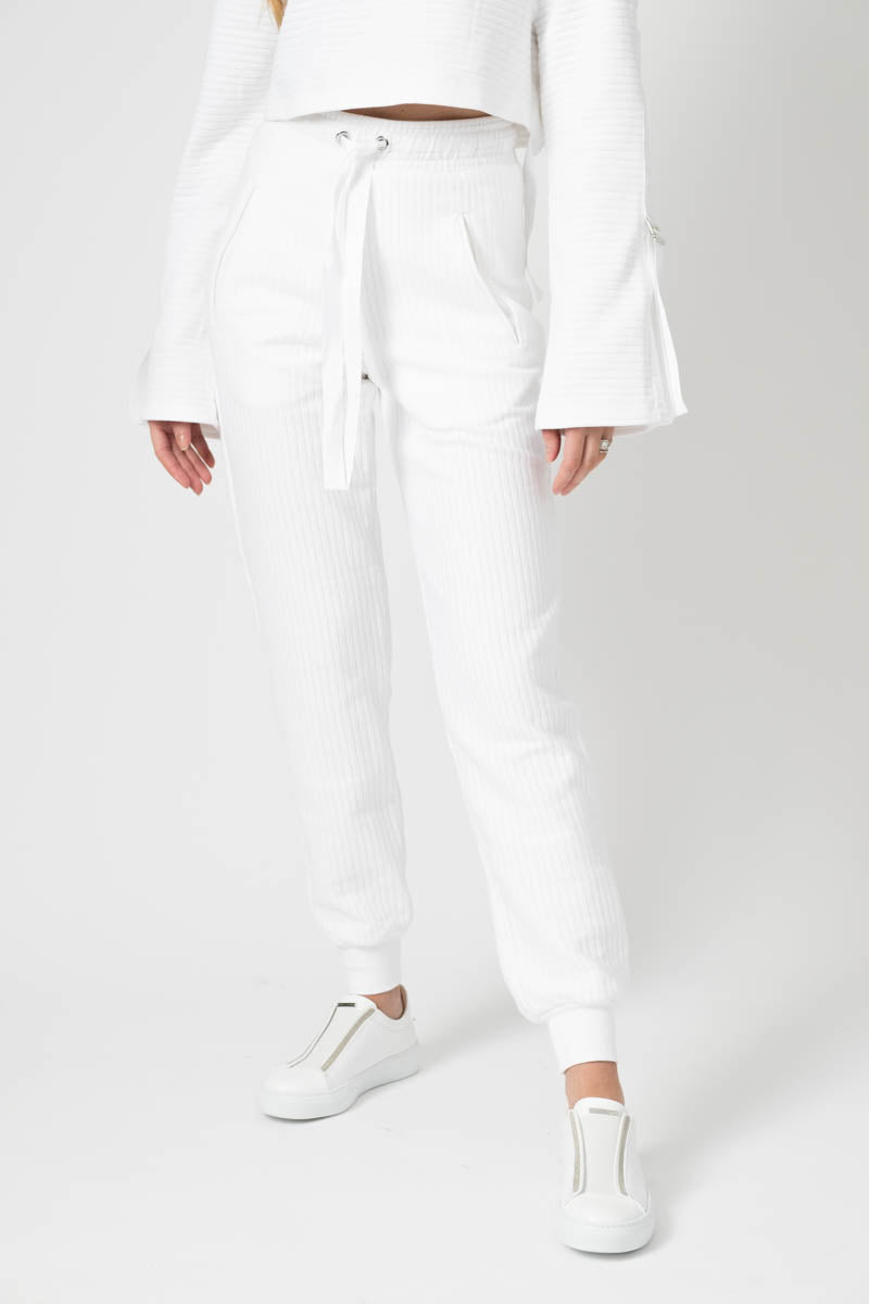 THE RANGE Ripple Jersey Jogger in White