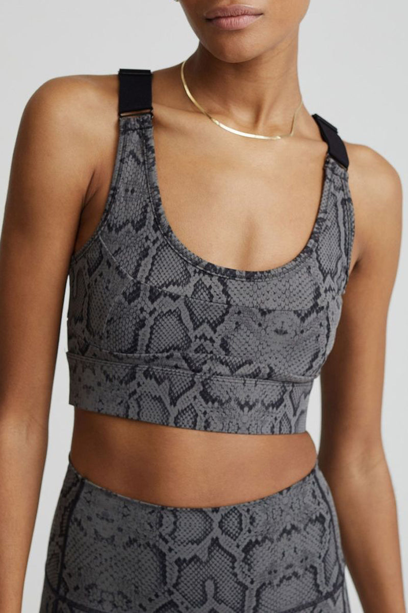 VARLEY Let's Go Edris Bra in Olive Snake