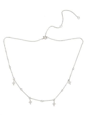 VELINA Silver Starburst Charm Necklace