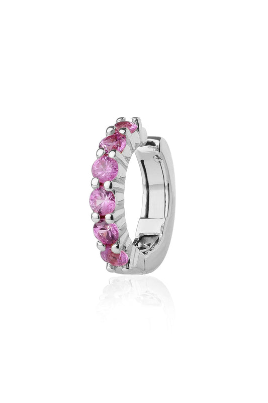 VELINA Pink Sapphire Ear Cuff in 18k White Gold