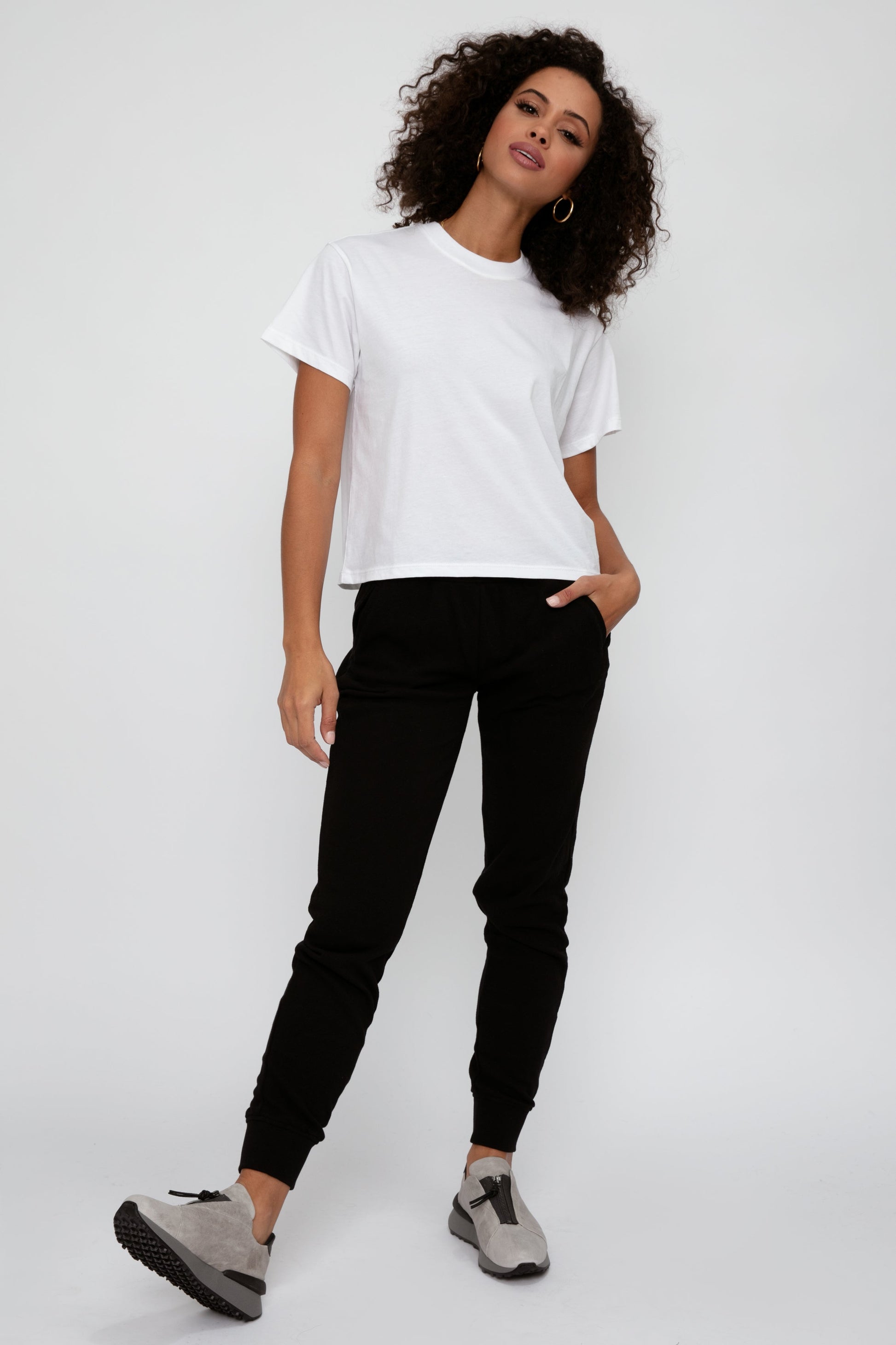ATM French Terry Slim Sweatpant in Black