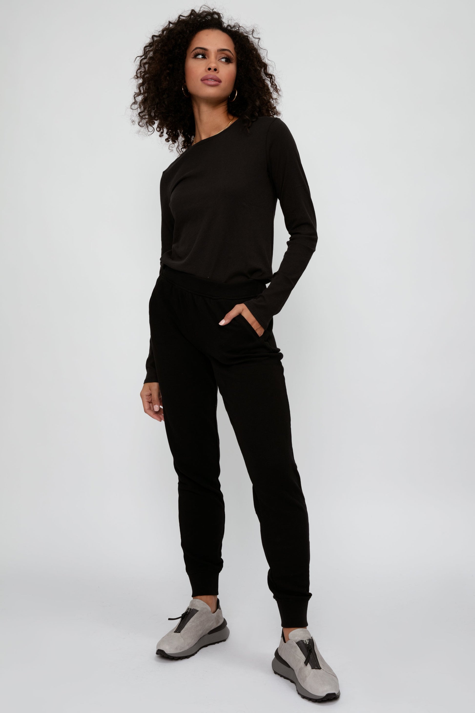 ATM French Terry Slim Sweatpant in Black