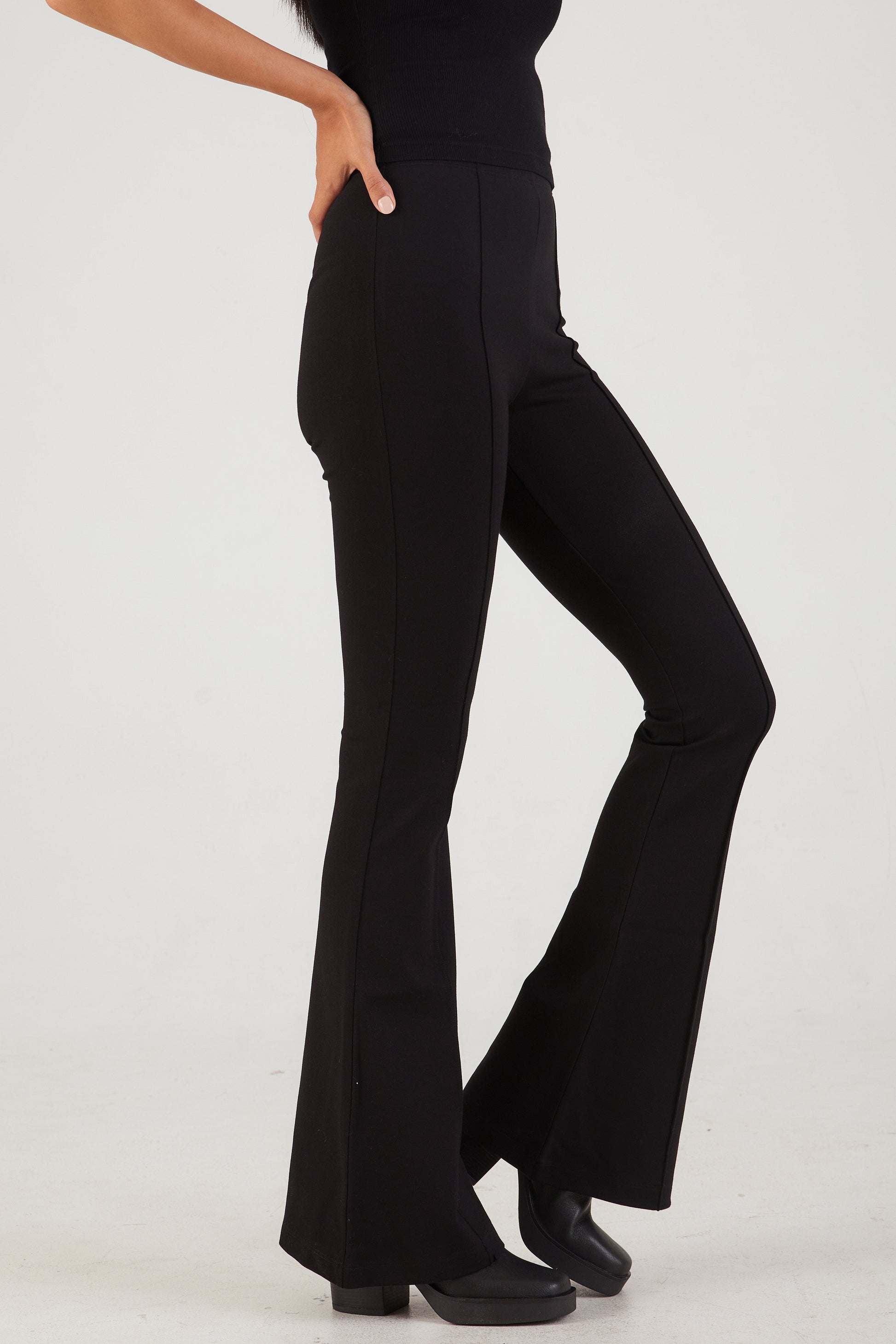 SABLYN Bailey Pintuck Flare Legging in Black