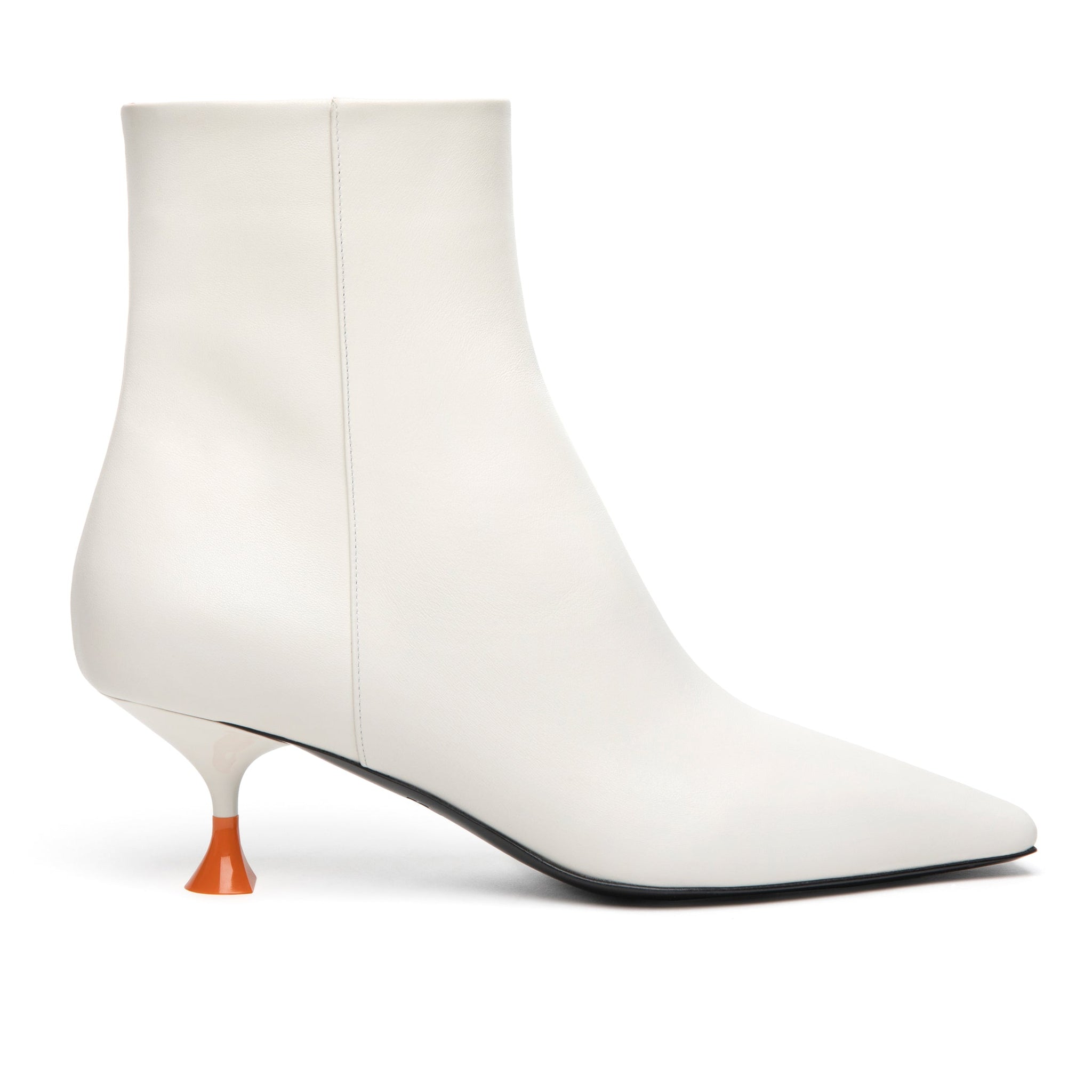 3JUIN Bee Cris Leather Bootie in Ivory