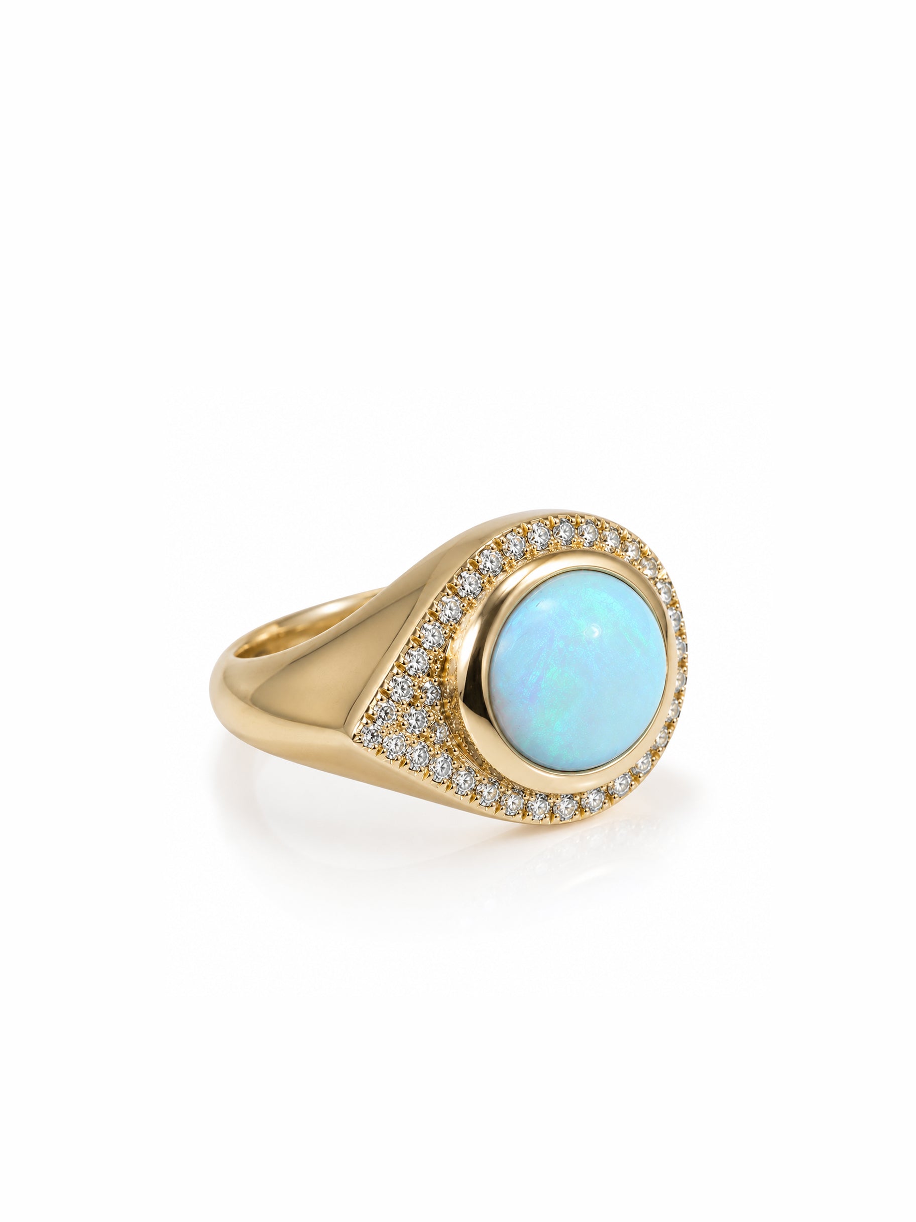 Diamond Opal Eye of the Sea Ring