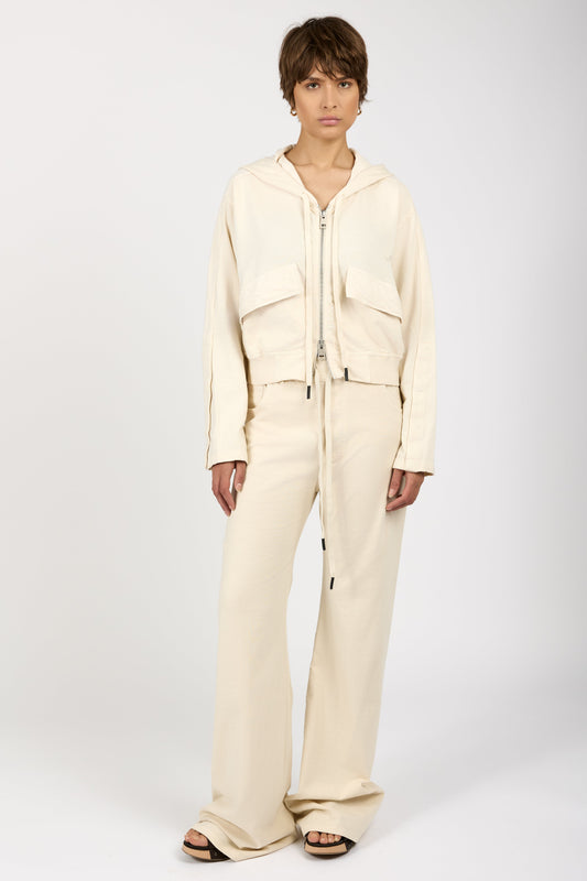 ANDREA YA'AQOV Hooded Zip-Up Jacket in Shell