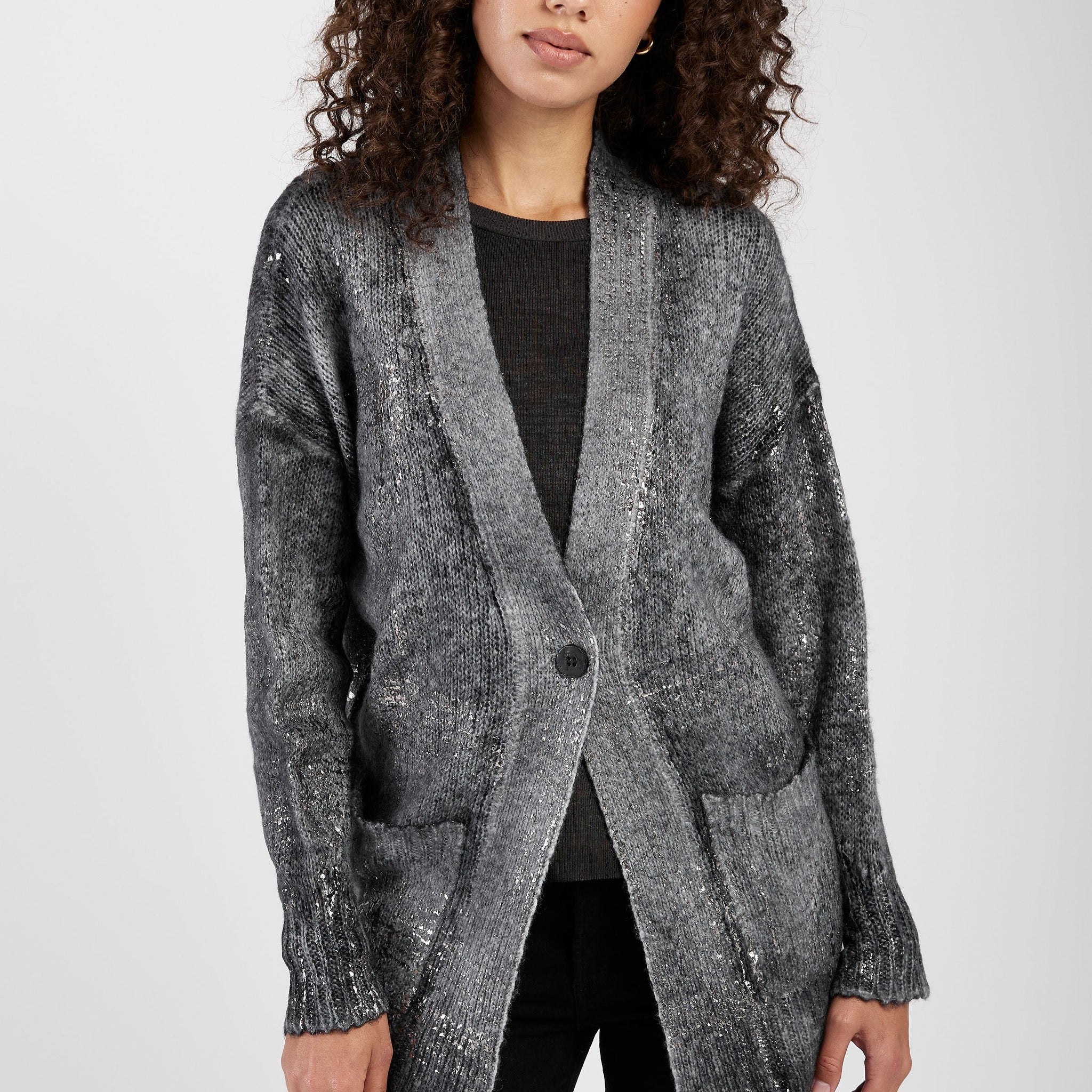 AVANT TOI Alpaca Shawl Cardigan with Lamination in Husky