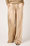 AVANT TOI Crumpled Effect Silk Palazzo Trouser Pant in Sughero