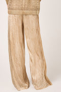 AVANT TOI Crumpled Effect Silk Palazzo Trouser Pant in Sughero