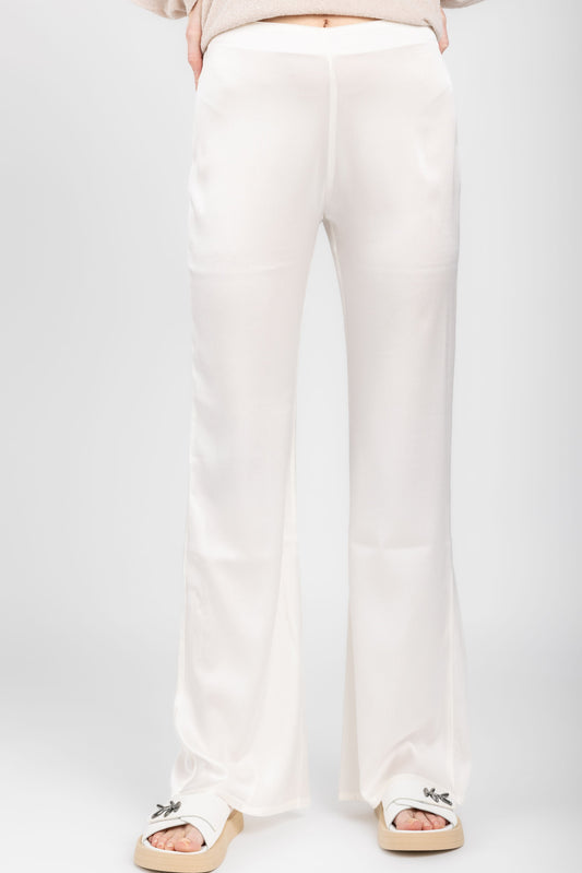 AVANT TOI Hand-Painted Silk Pant in Bianco