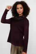 AVANT TOI Hand Painted High Neck Pullover Sweater in Rhubarb