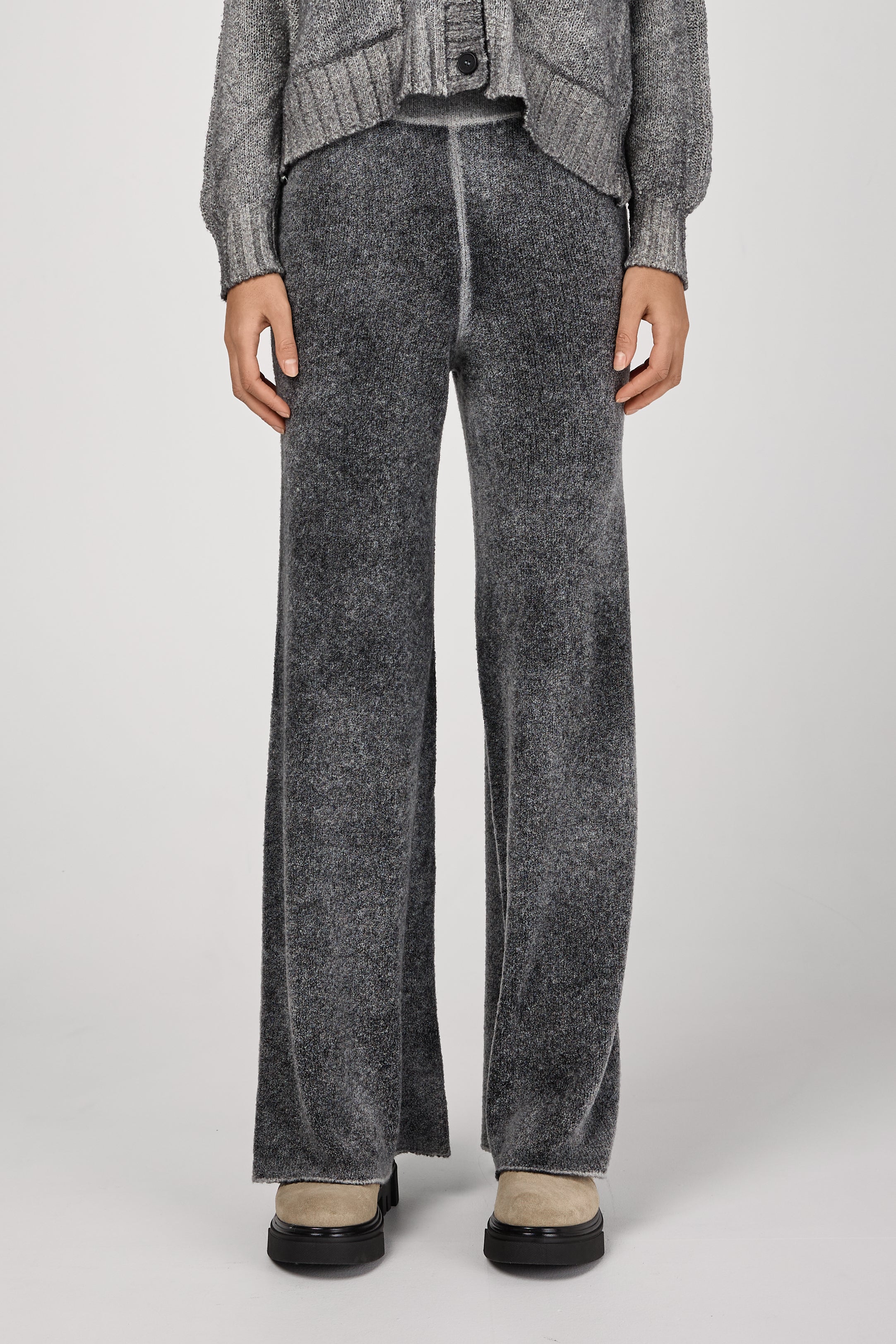 Hand Painted Miniboucle' Palazzo Pants in Husky