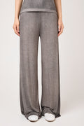 AVANT TOI Hand Painted Ribbed Palazzo Pant in Fango