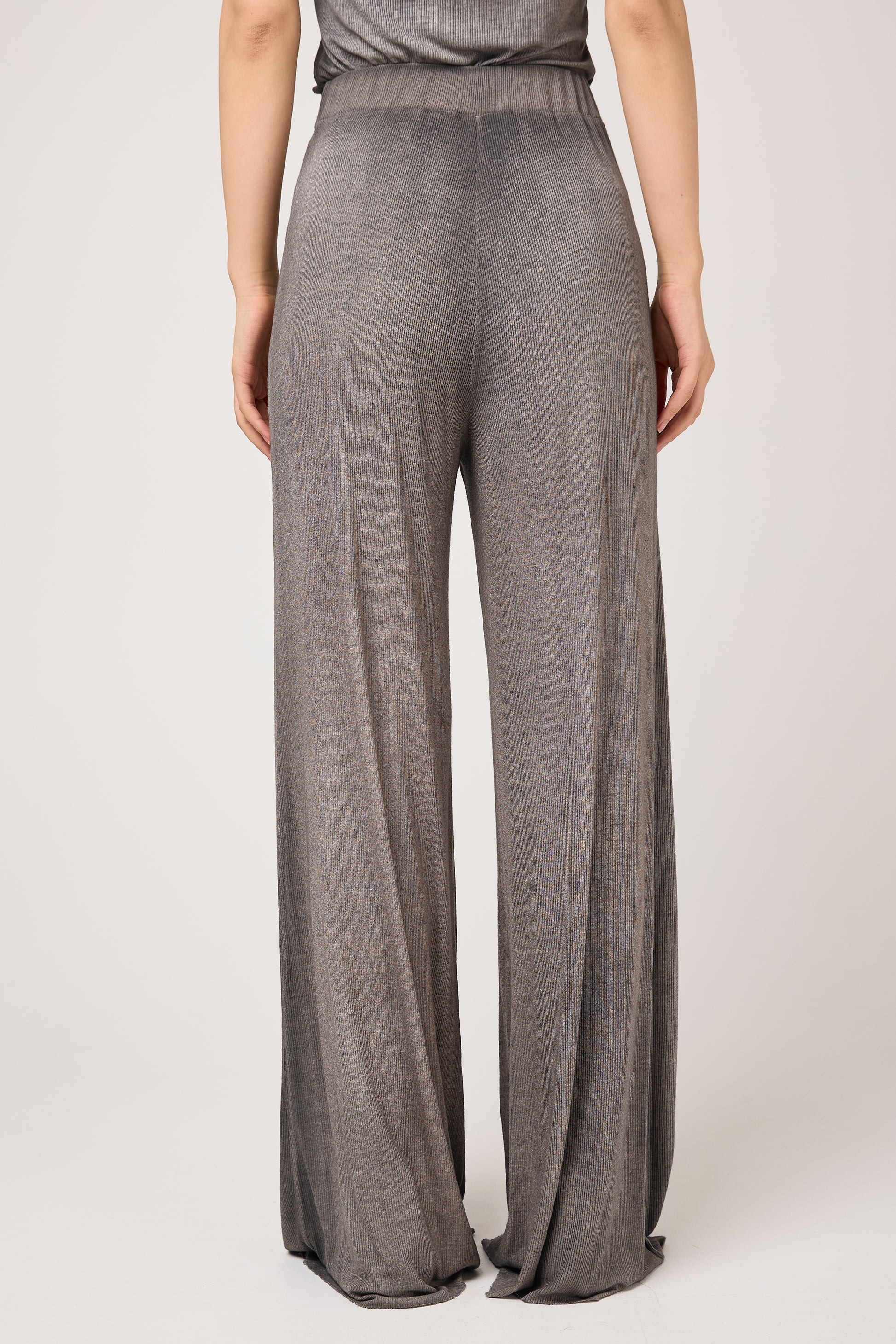 AVANT TOI Hand Painted Ribbed Palazzo Pant in Fango