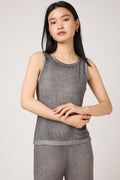 AVANT TOI Hand Painted Ribbed Tank Top in Fango