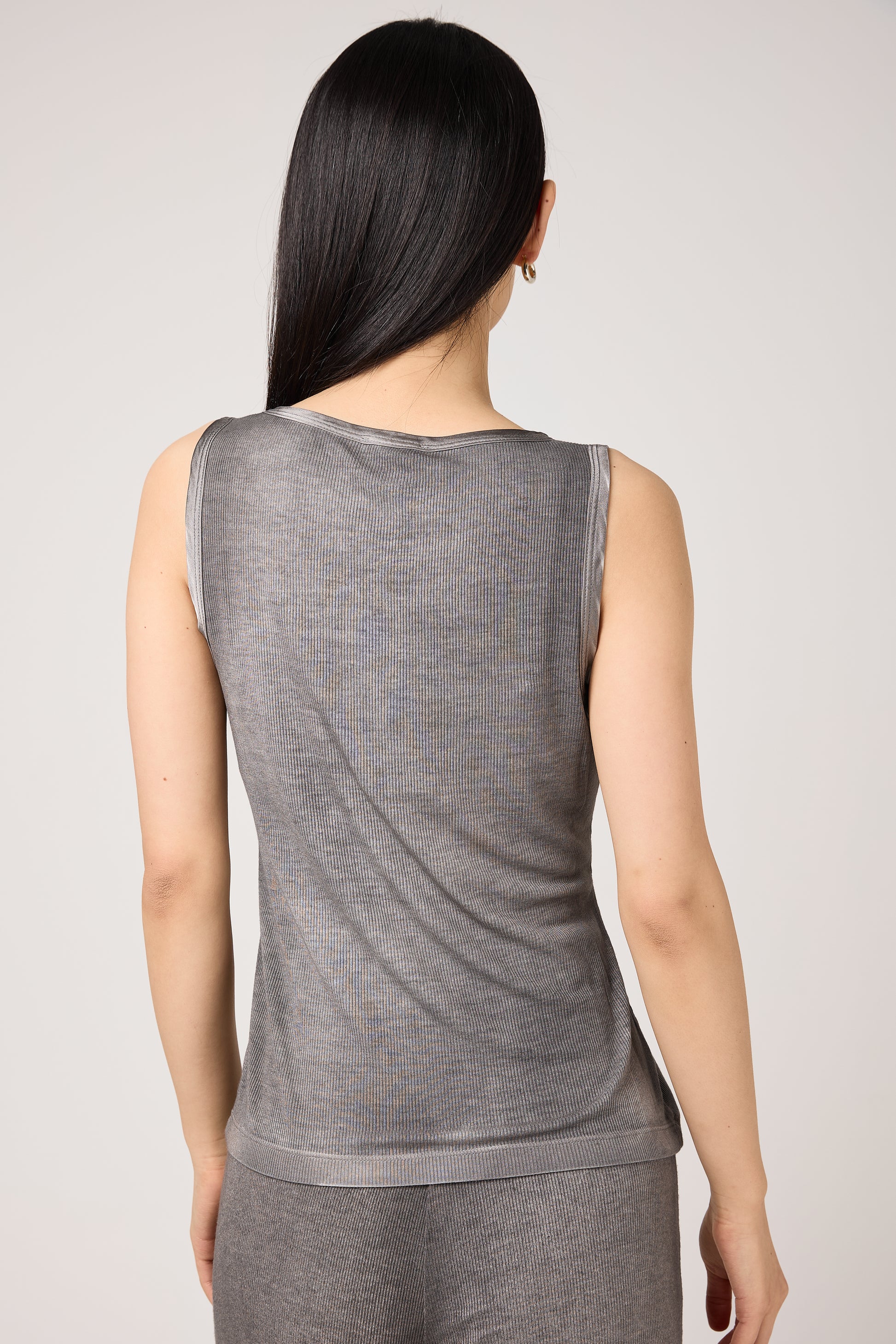 AVANT TOI Hand Painted Ribbed Tank Top in Fango
