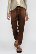 AVANT TOI Hand Painted Silk Jogging Pant in Cioccolato
