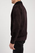 AVANT TOI High Neck Zip Cardigan in Seppia