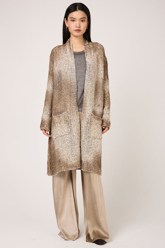 AVANT TOI Laminated Scratched Effect Cardigan in Pennellate Sughero