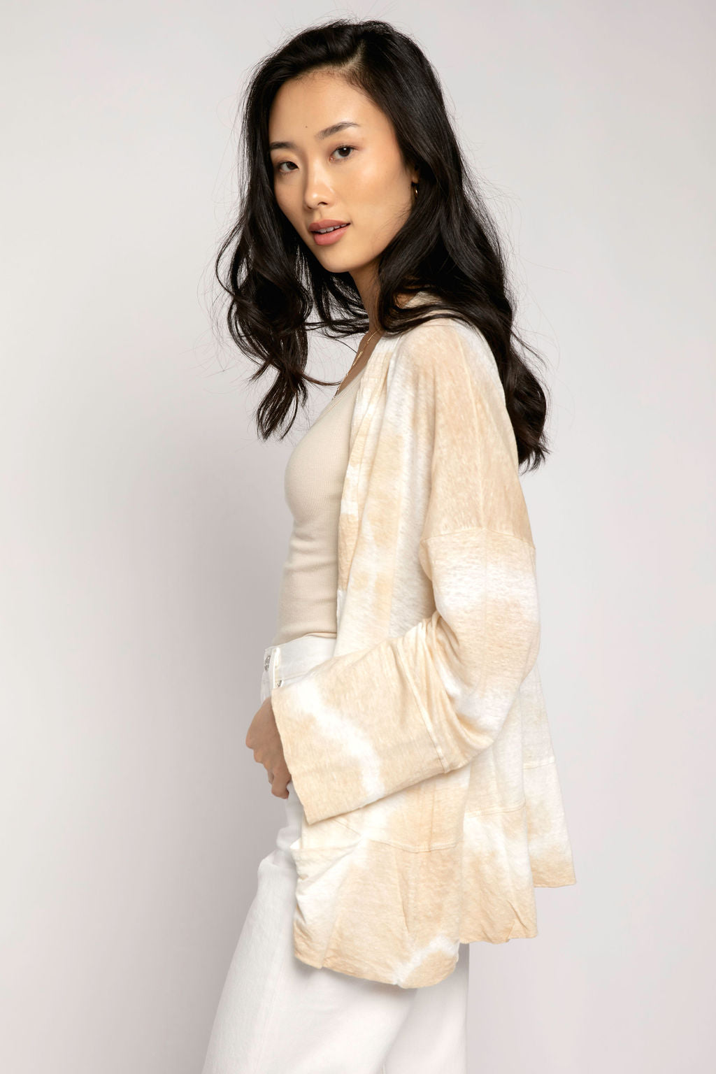 AVANT TOI Linen Cardigan Jacket in Burro