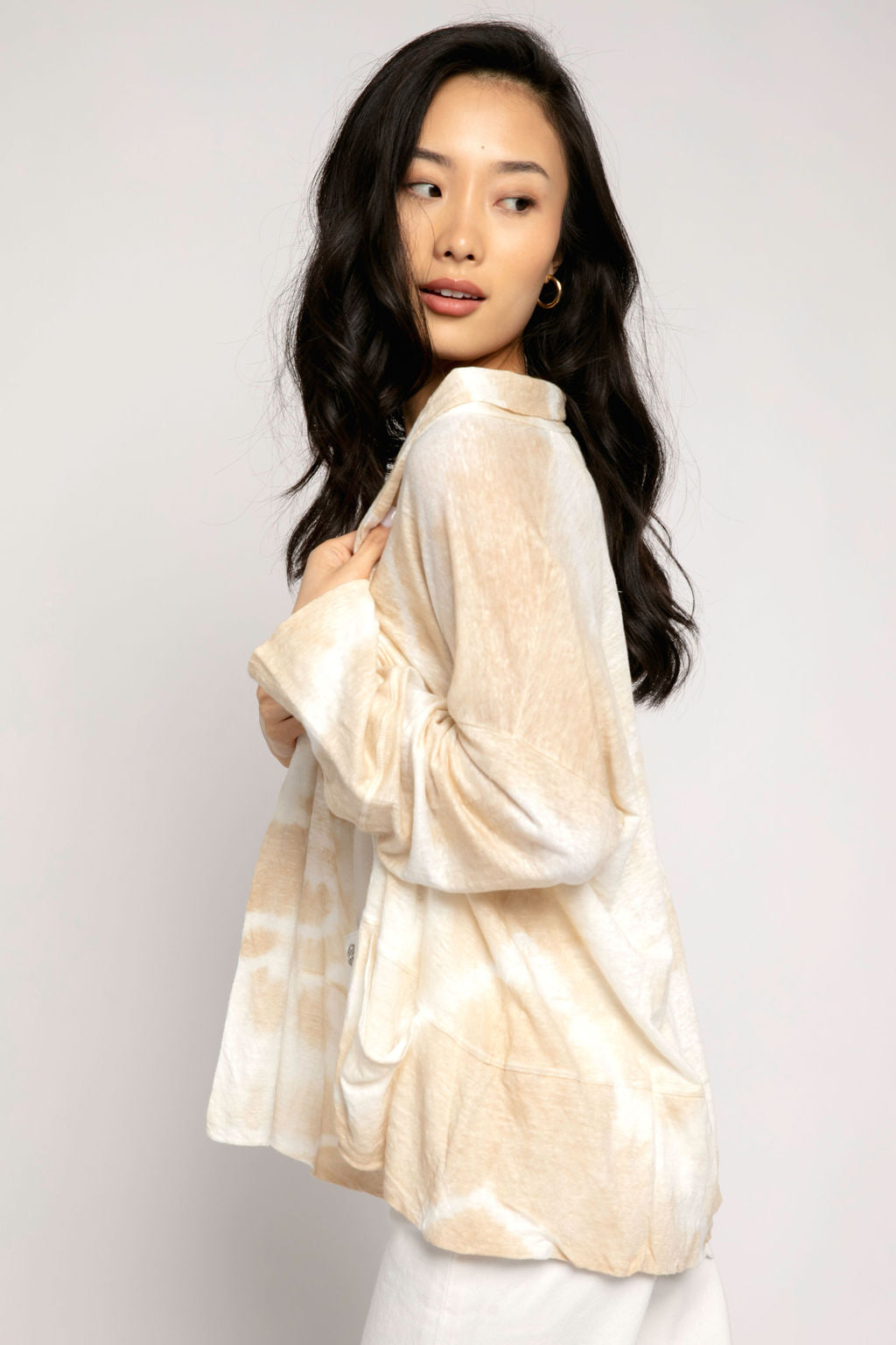 AVANT TOI Linen Cardigan Jacket in Burro