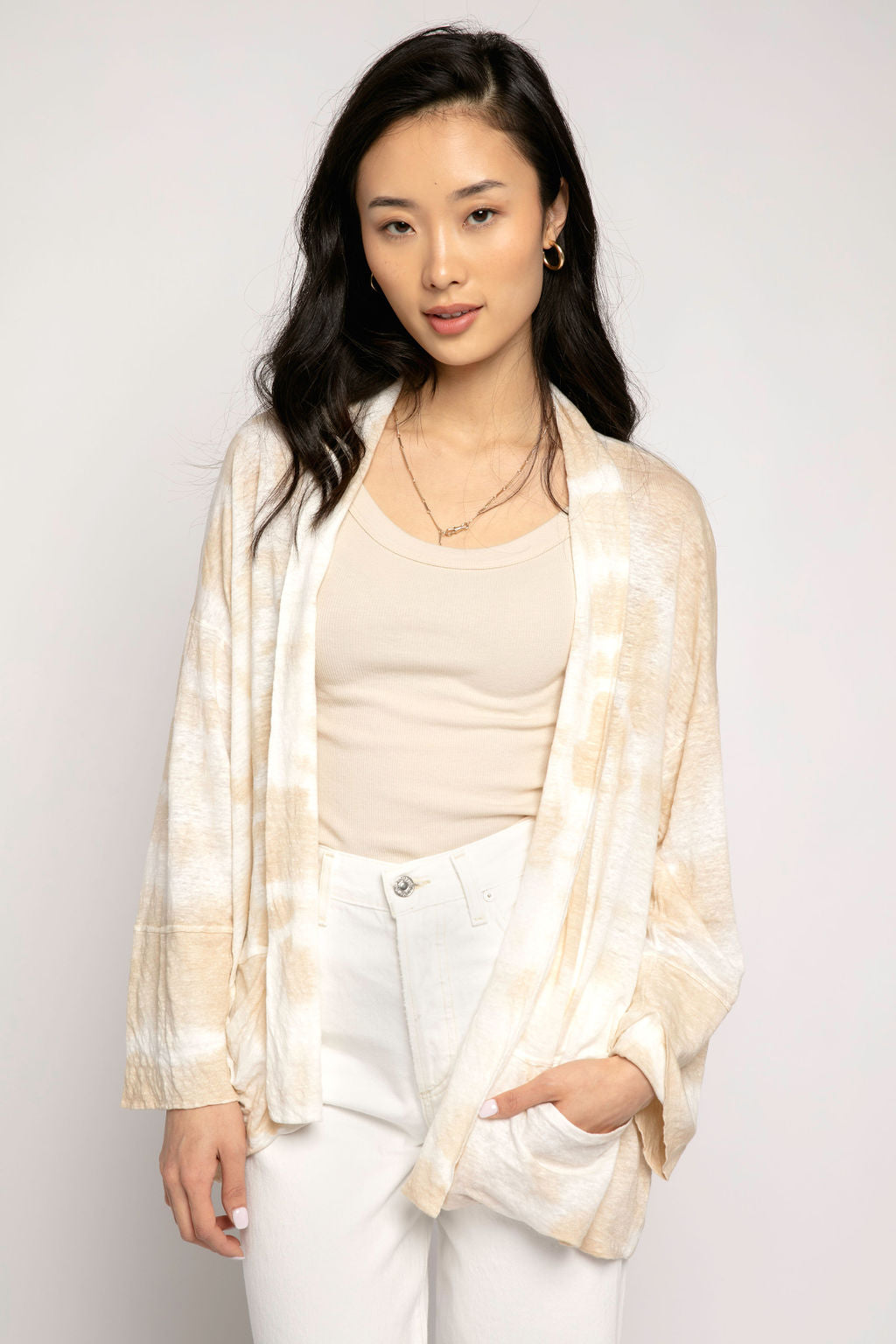 AVANT TOI Linen Cardigan Jacket in Burro