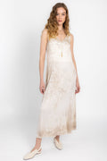 AVANT TOI Marmo Effect V-Neck Maxi Dress in Zenzero