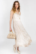 AVANT TOI Marmo Effect V-Neck Maxi Dress in Zenzero