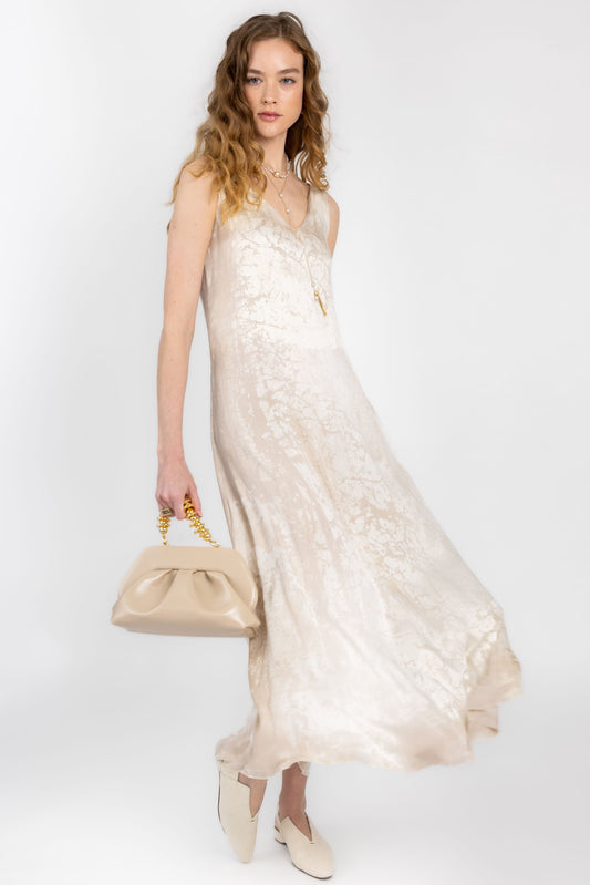 AVANT TOI Marmo Effect V-Neck Maxi Dress in Zenzero