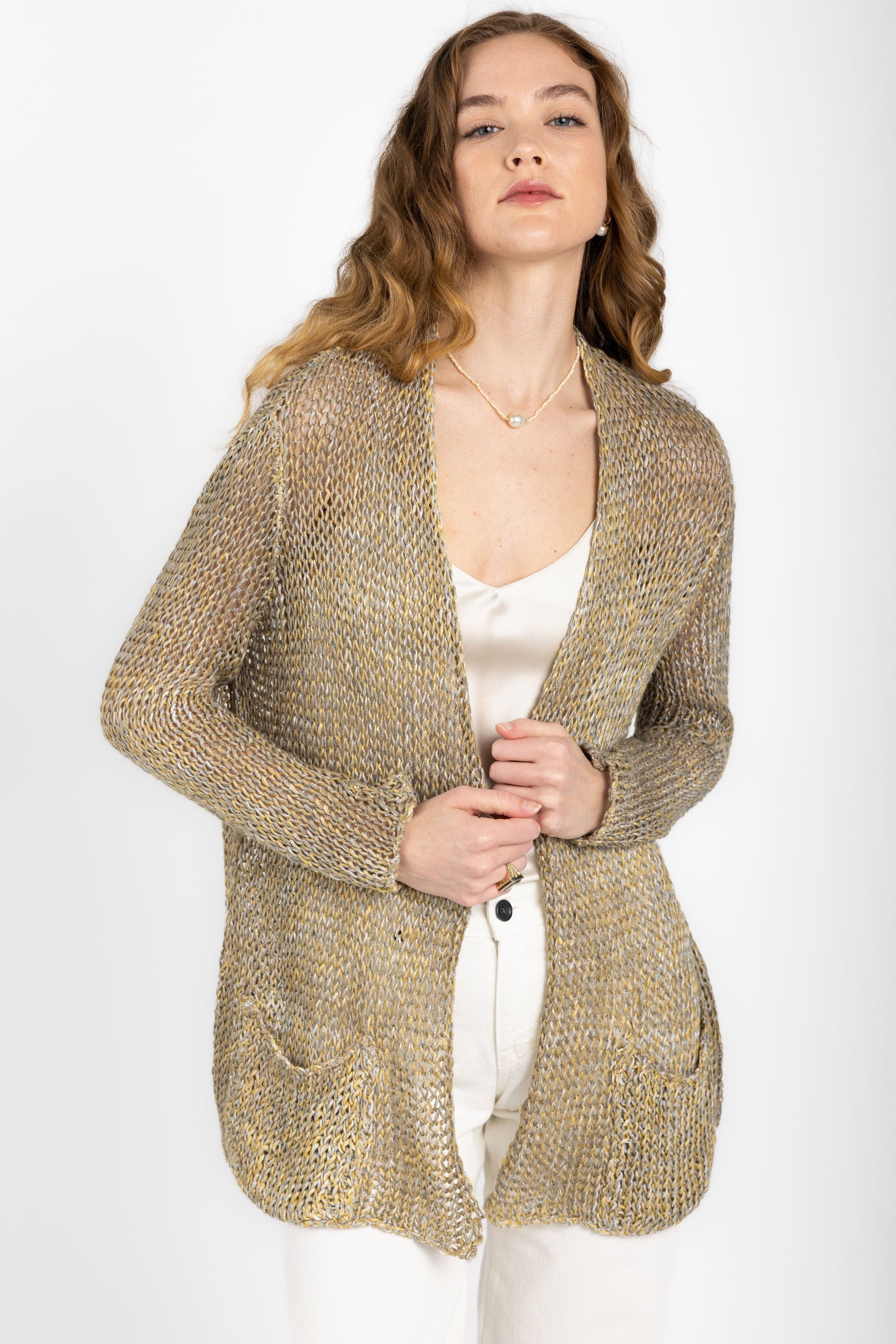 AVANT TOI Mouliné Cotton Cardigan in Zenzero