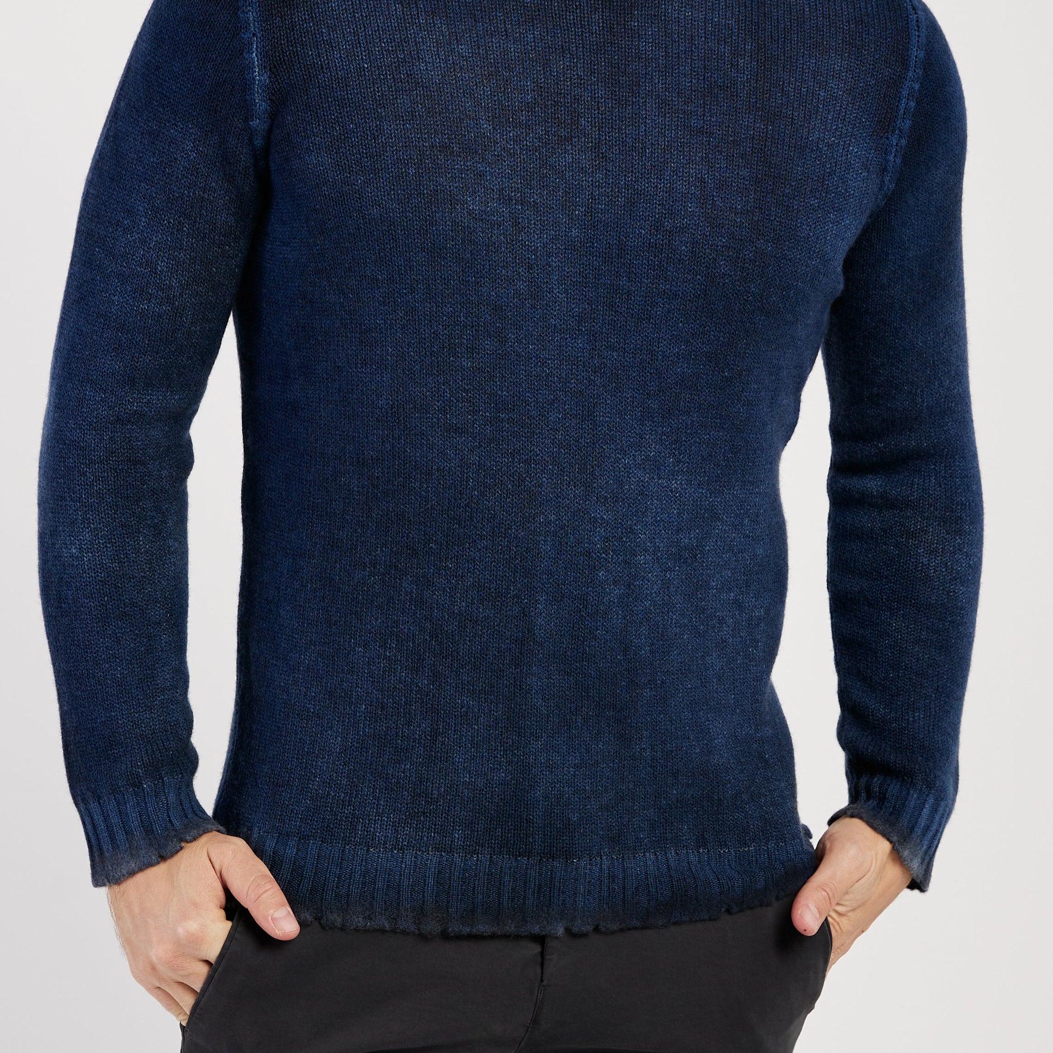 AVANT TOI Off Gauge Destroyed Pullover Sweater In Midnight