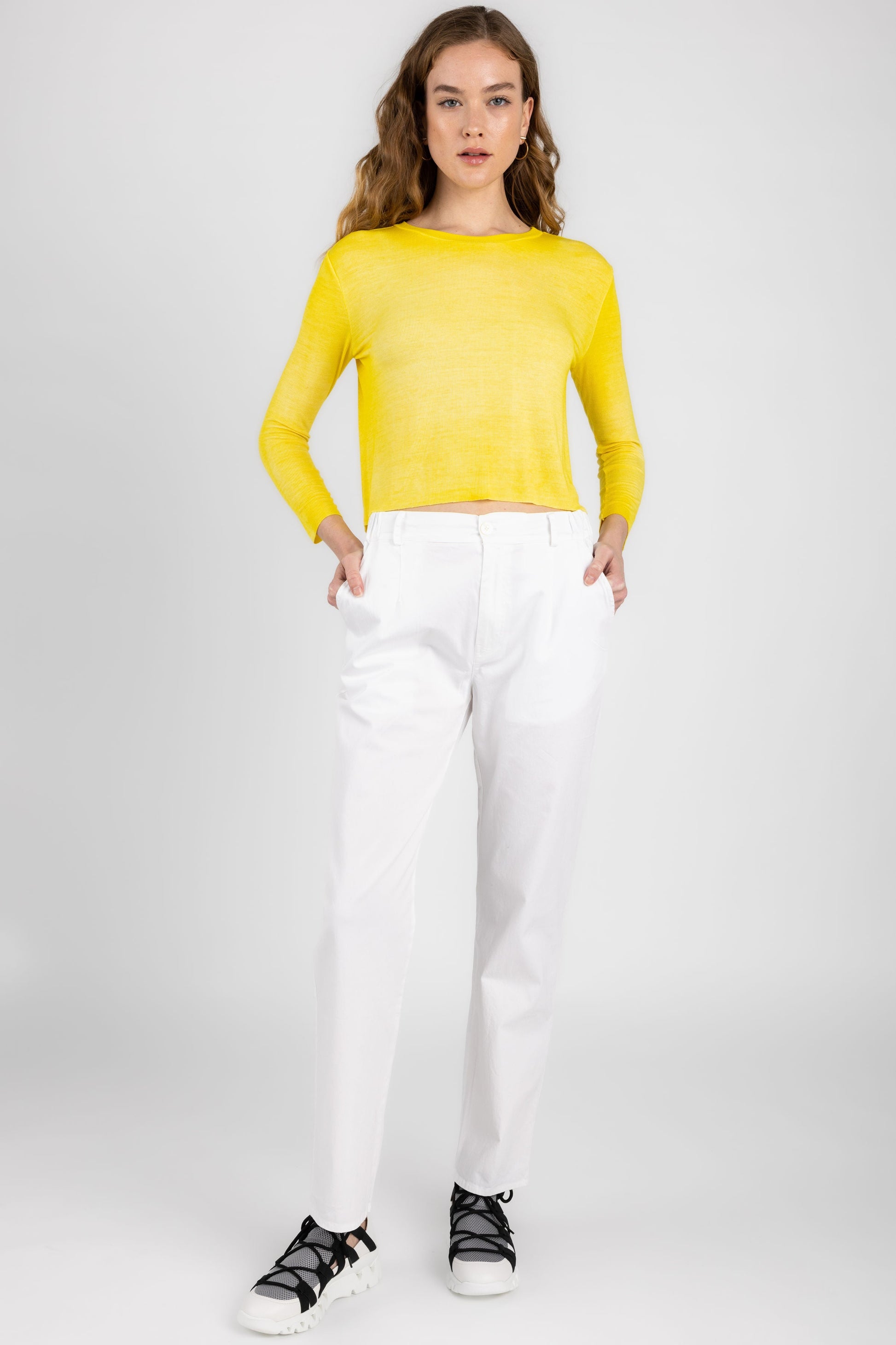 AVANT TOI Ribbed Long Sleeve Top in Curcuma