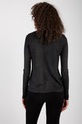 AVANT TOI Ribbed Long Sleeve Top in Nero