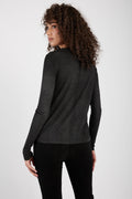 AVANT TOI Ribbed Long Sleeve Top in Nero