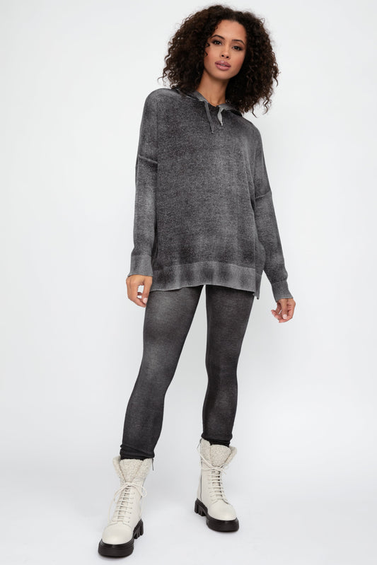 AVANT TOI Ribbed Cashmere Stretch Legging in Nero