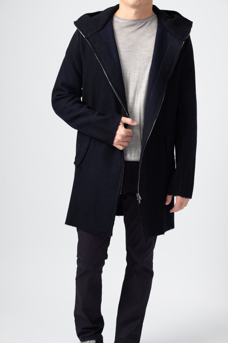 AVANT TOI Wool Coat in Navy Blue