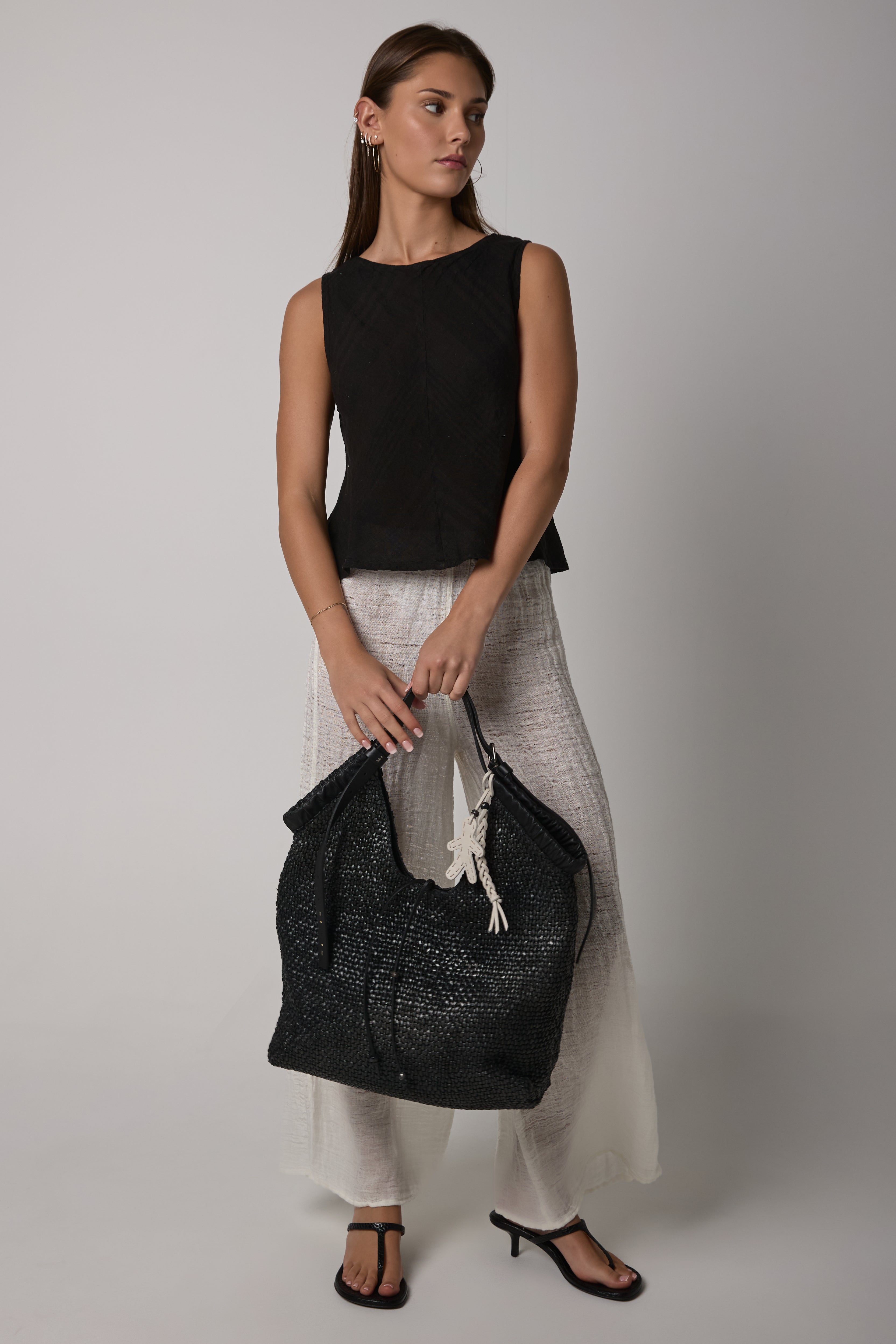Pantalone Rock Garzata Linen Pant in Latte