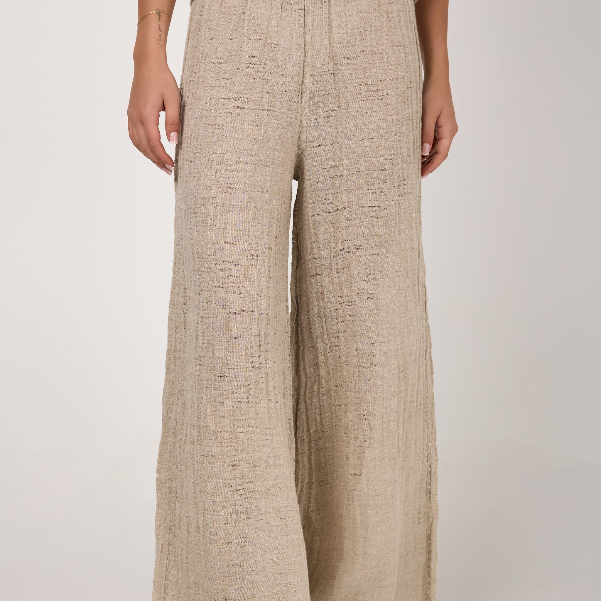 Pantalone Rock Garzata Linen Pant in Naturale
