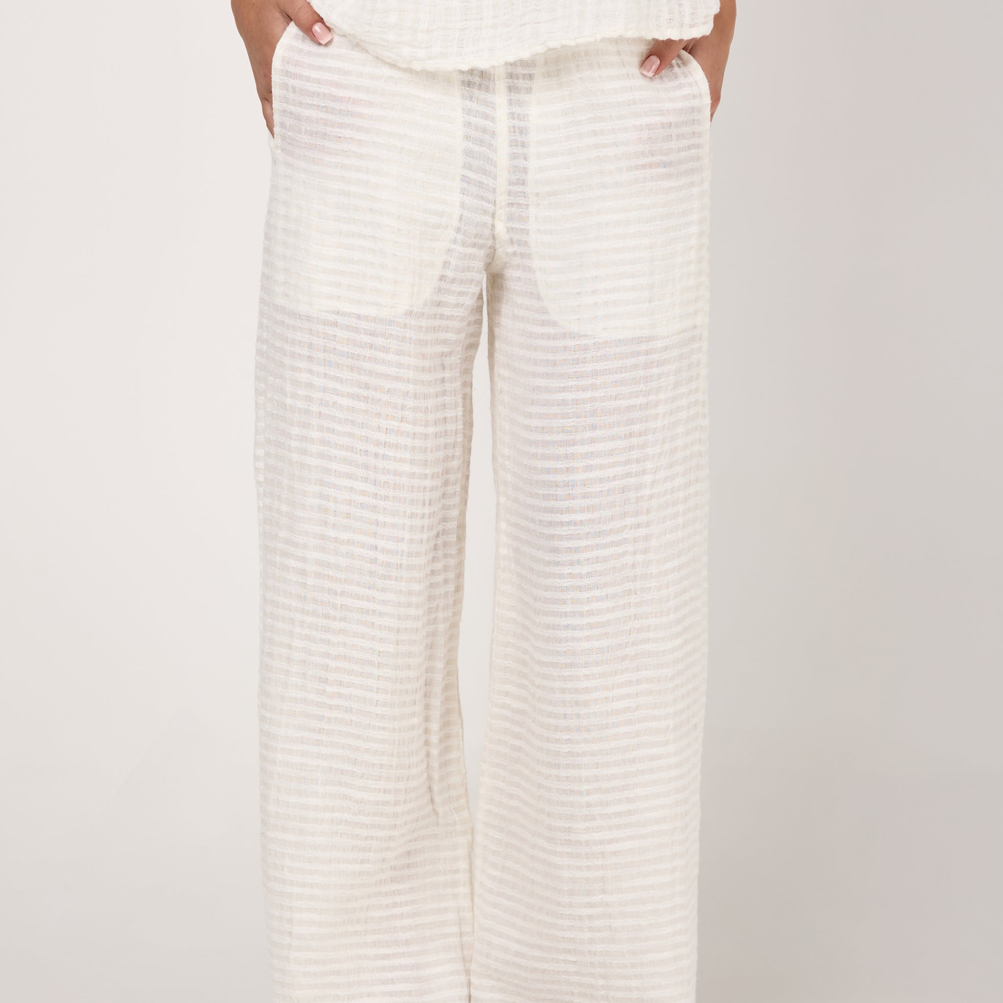 Pantalone Tritone Tela Uffizi Linen Pant in Latte