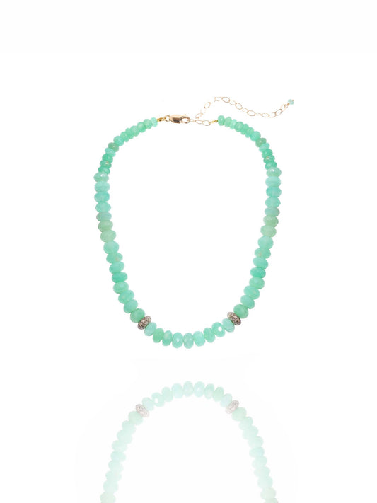 L.A. STEIN Beaded Chrysoprase Choker Necklace