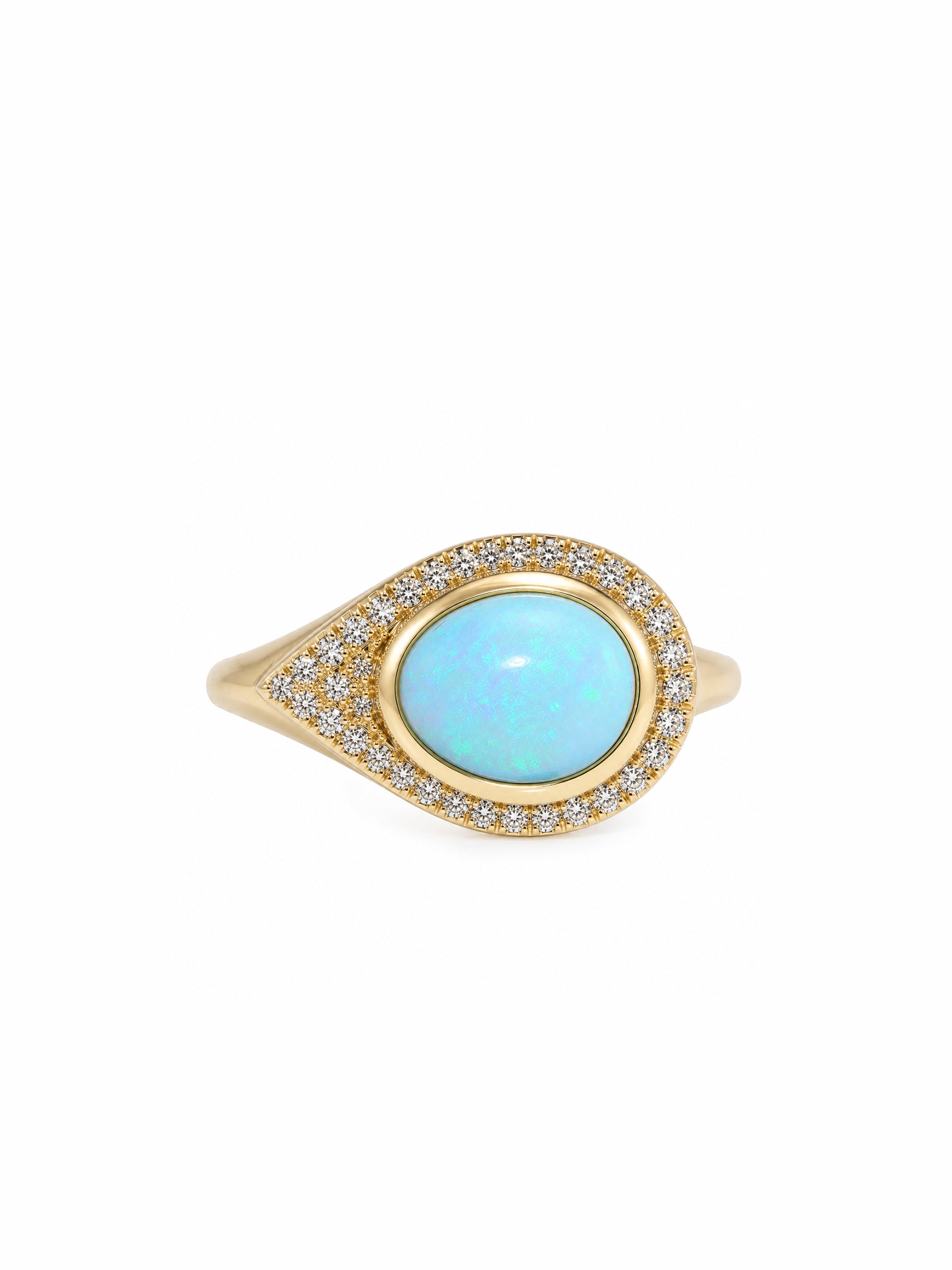 L.A. STEIN Diamond Opal Eye of the Sea Ring