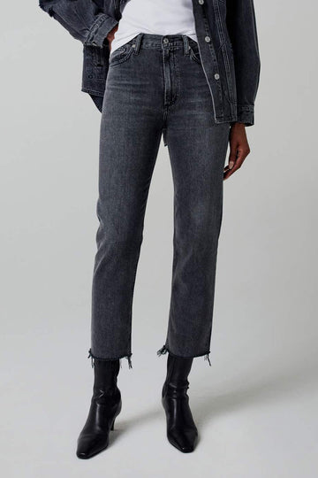 CITIZENS OF HUMANITY Daphne Crop High Rise Stovepipe Jean in Free Fall