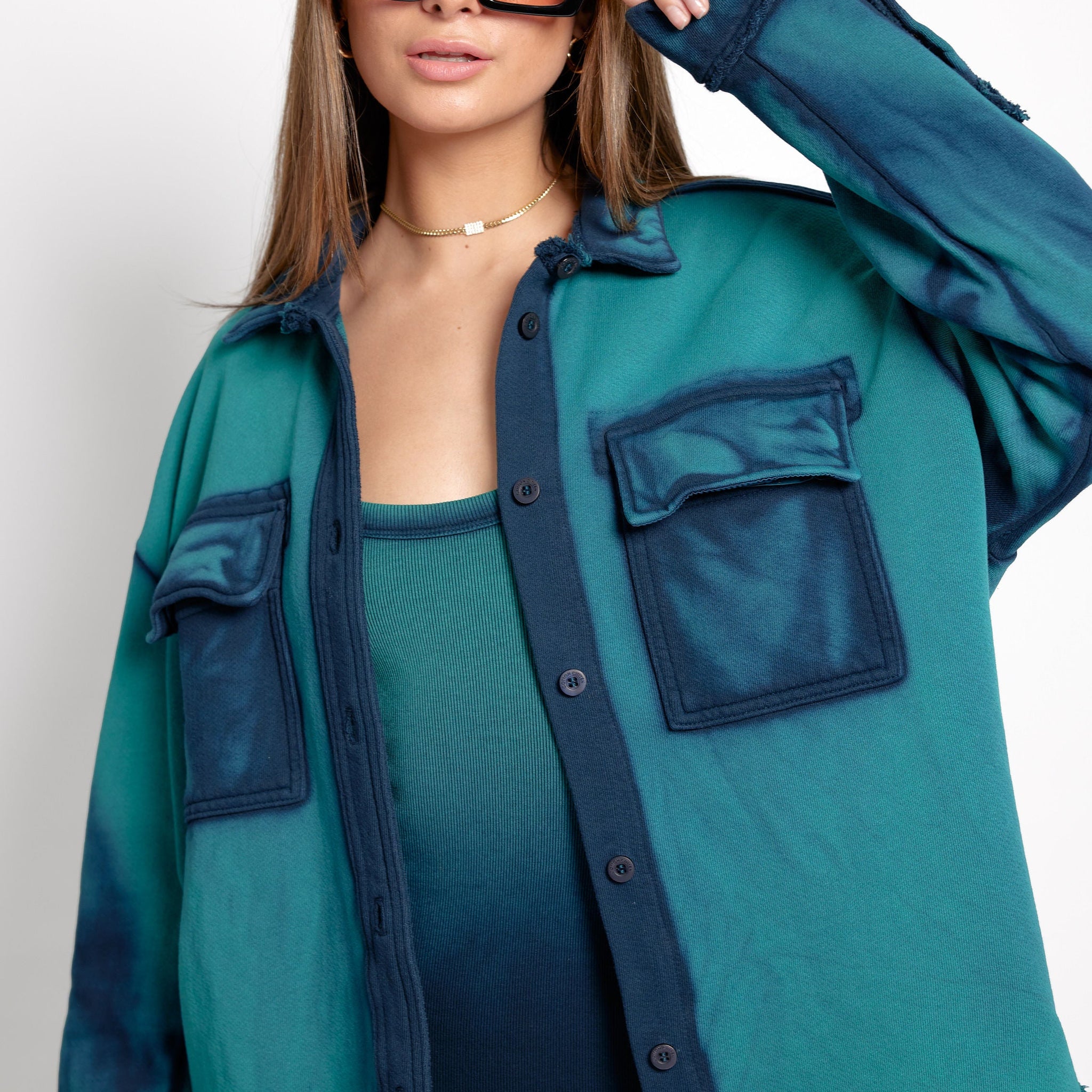 COTTON CITIZEN Brooklyn Button Down Shirt in Blue Cast