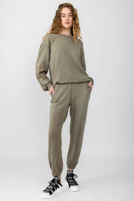 COTTON CITIZEN Brooklyn Crewneck Sweatshirt in Chai Cast