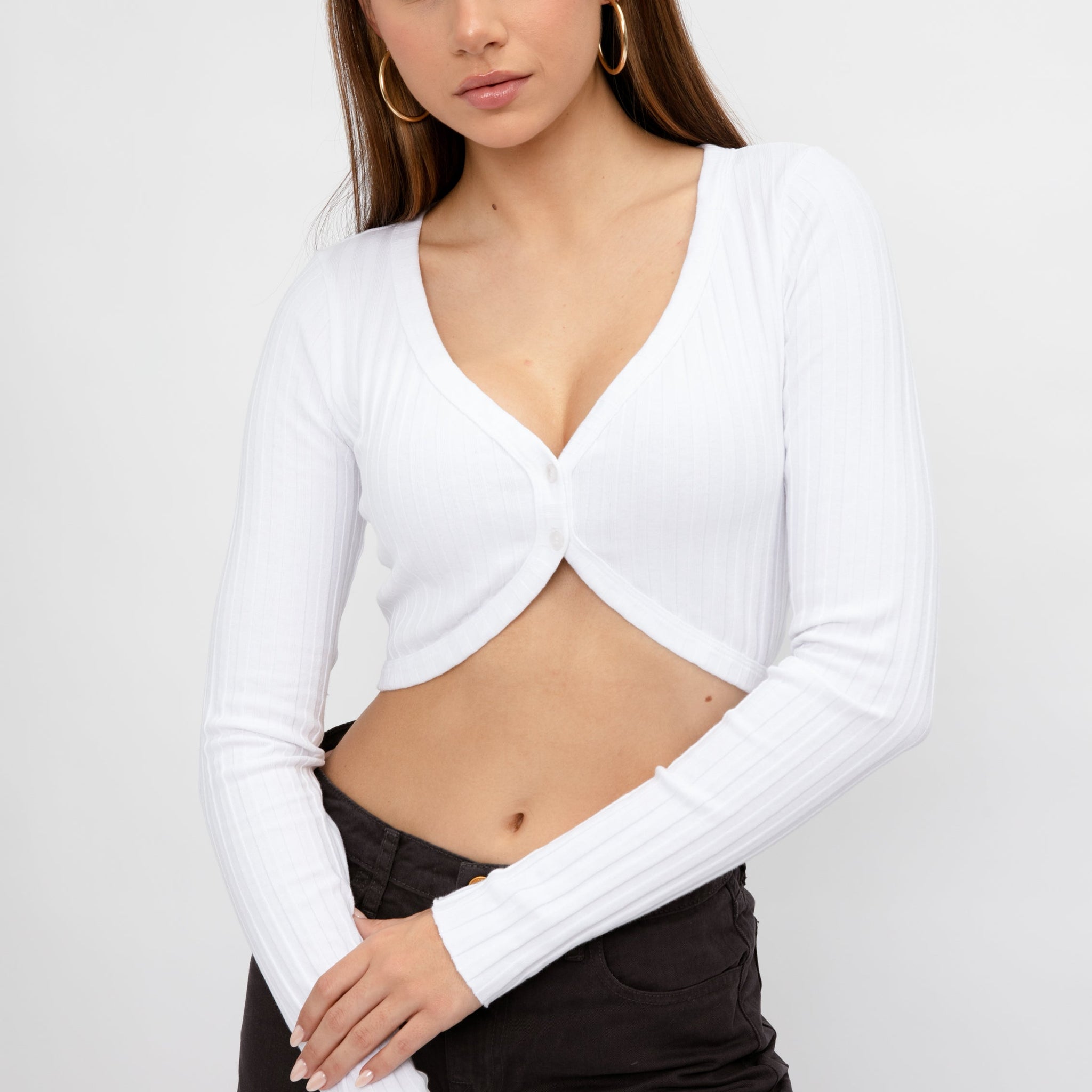 COTTON CITIZEN Capri Crop Cardigan in White