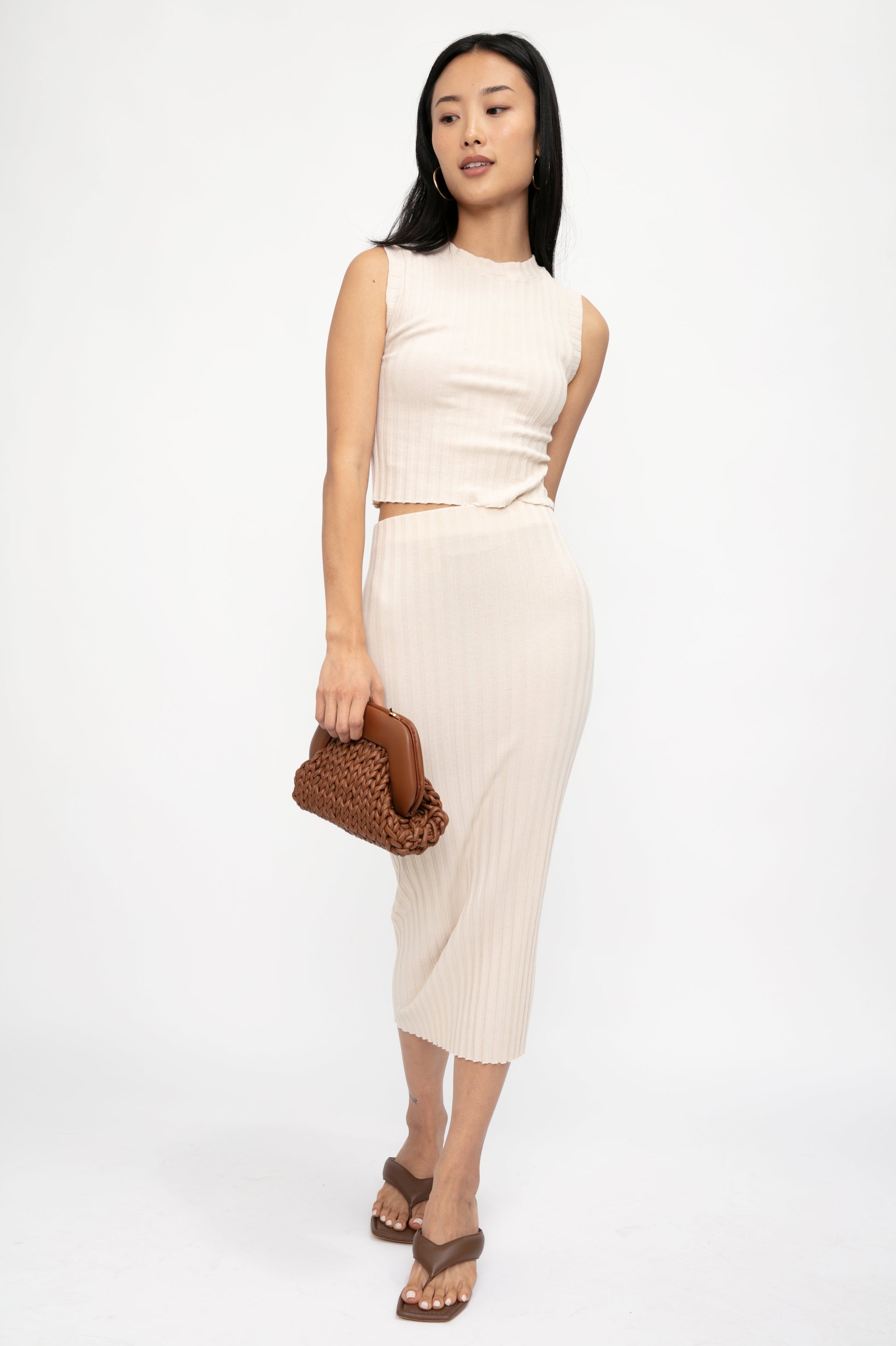 COTTON CITIZEN Capri Muscle Tank in Oatmeal